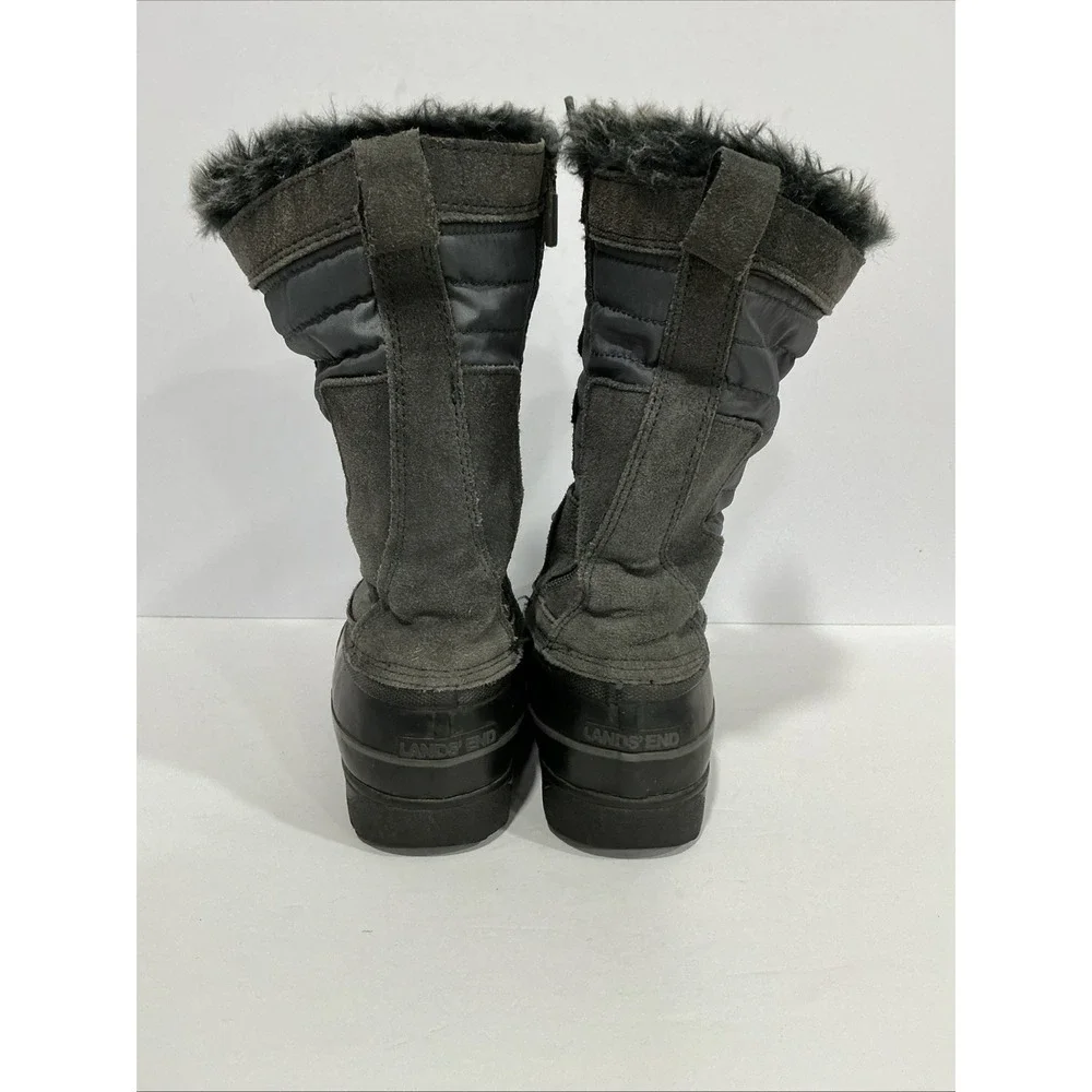 Lands End Gray Squall Snow Pack Mid Calf Winter Boots, Size Womens 7.5B, 511644